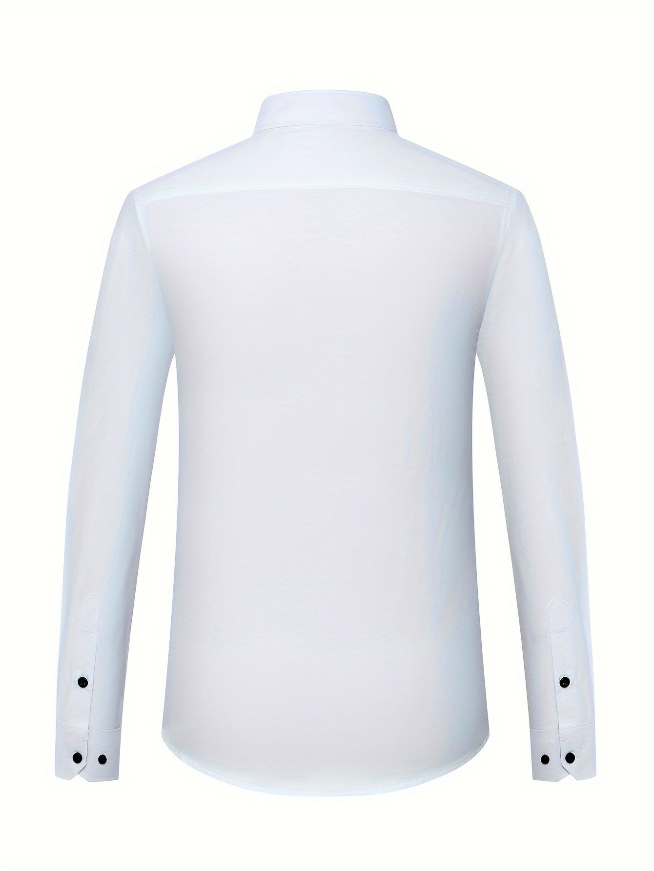 Chic Spring/Fall Men's Casual Shirt - Contrast Collar, Color Block, Long Sleeve, Easy Care, Perfect for Weekend