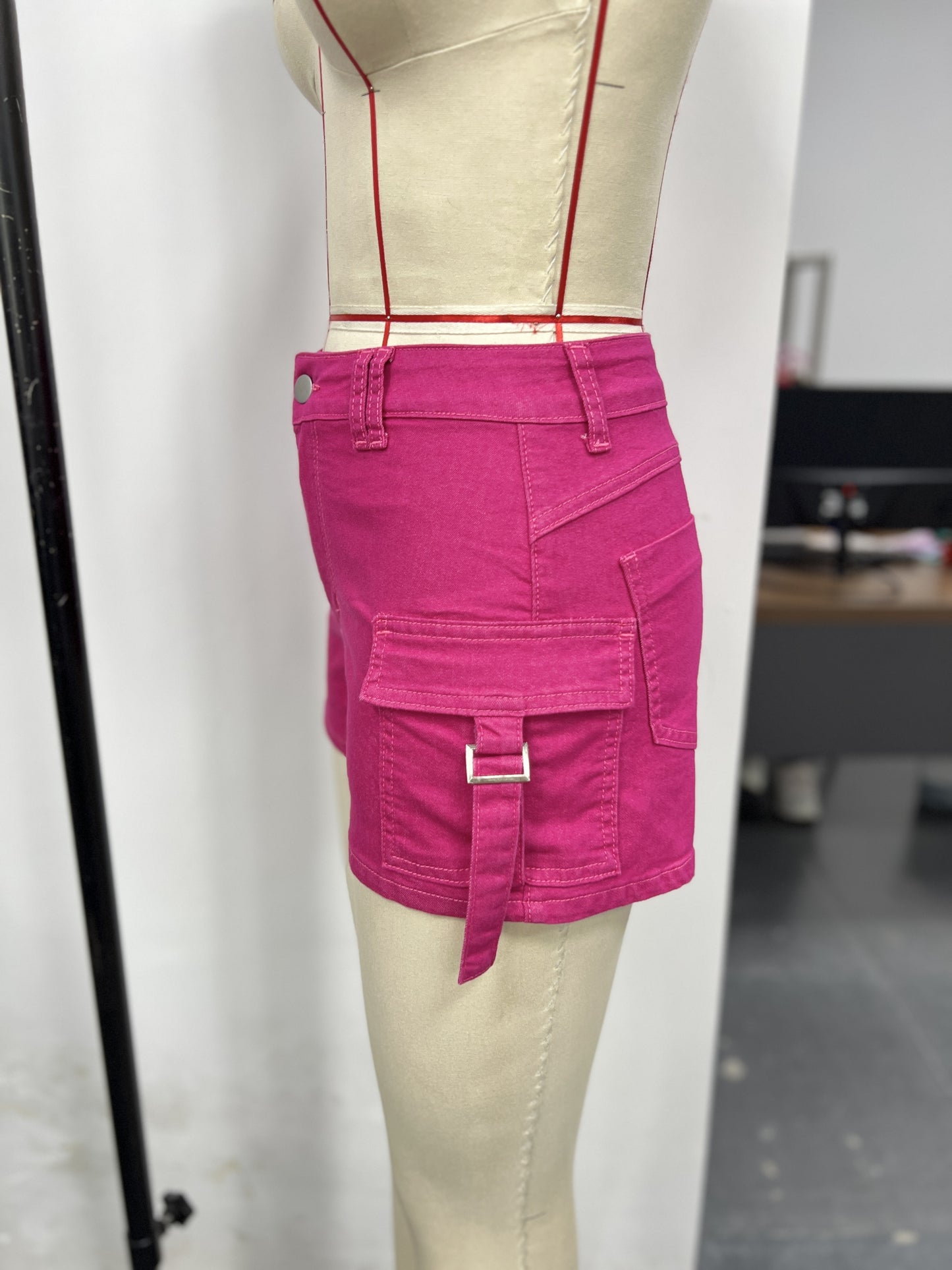 Stretchy Comfort Fit Grey Denim Shorts - High-Waisted, Side Flap Pocket, Casual, Soft, Breathable, and Relaxed Fit - Women's Fashionable Denim Jeans & Clothing for Everyday Wear