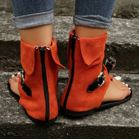 Womens Comfortable Flat Thong Sandals with Adjustable Buckle - Lightweight Summer Footwear featuring Back Zipper - Perfect for Koningsdag Celebrations