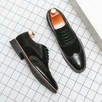 Men'S Dress Shoes Leather Classic Formal Men Oxfords Retro Derby Oxford