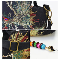 [Fashion Satchel] Retro Style Wo 'S Embroidered Satchel Bag | Fashion Double Handle Purse with Removable Strap