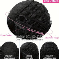 [Heat Resistant Mullet Wig] 180% Density Heat Resistant Synthetic Hair Wig - Chic Pixie Cut Mullet for Women - Long Wavy Style with Bangs, Beginner-Friendly, Voluminous Body Wave Texture