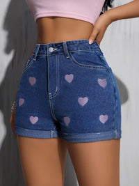 [High Waisted] Denim Shorts | High Waisted | Embroidered | Comfortable | Summer