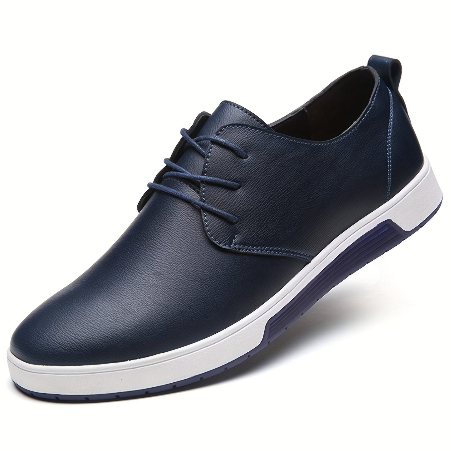 Plus Size Men's Solid Colour Business Style Shoes With Or Without Hollow Design, Comfy Non Slip Lace Up Durable Rubber Sole Shoes, Men's Footwear