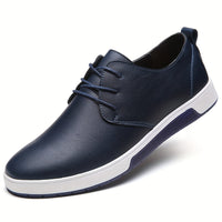 Plus Size Men's Solid Colour Business Style Shoes With Or Without Hollow Design, Comfy Non Slip Lace Up Durable Rubber Sole Shoes, Men's Footwear
