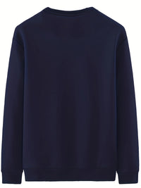 New Men's Casual Fashionable Solid Color Crew Neck Sweatshirts For Autumn And Winter