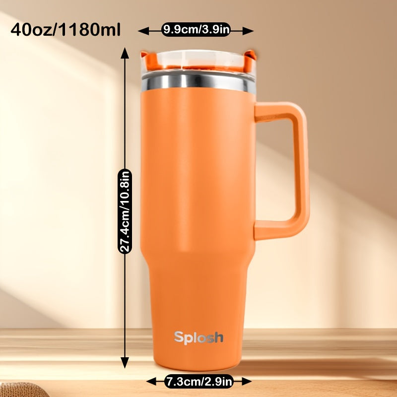 40 Oz. Insulating Glass With Handle And Straw Cover, Vacuum Reusable Stainless Steel Water Bottle, Double-layer Vacuum Insulation, Beverage Insulation And Long-lasting Cold Preservation. Coffee Cups, Christmas Cups, Local War