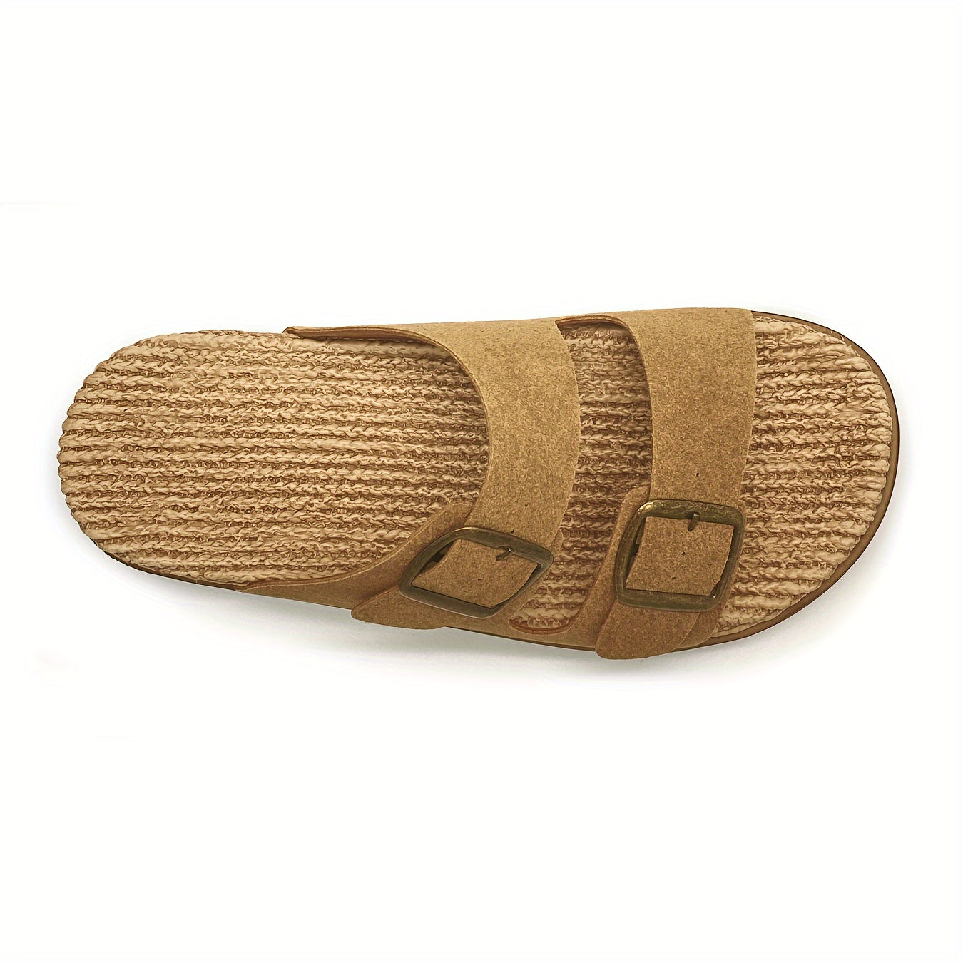 Men's Solid Colour Open Toe Breathable Slippers With Buckle Straps, Comfy Non Slip Casual Durable EVA Sole Slides, Men's Footwear