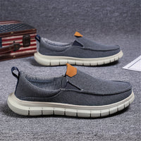 Men's Solid Color Breathable Slip On Canvas Shoes, Comfy Non Slip EVA Sole Durable Walking Shoes, Men's Footwear