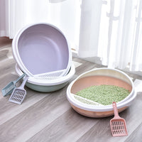 Pet Semi-Enclosed Cat Litter Box Detachable Cat Toilet with Cat Litter Shovel - For Cat Owners - Easy Cleaning & Odor Control - Suitable for Indoor Cats - Great Gift for Cat Lovers