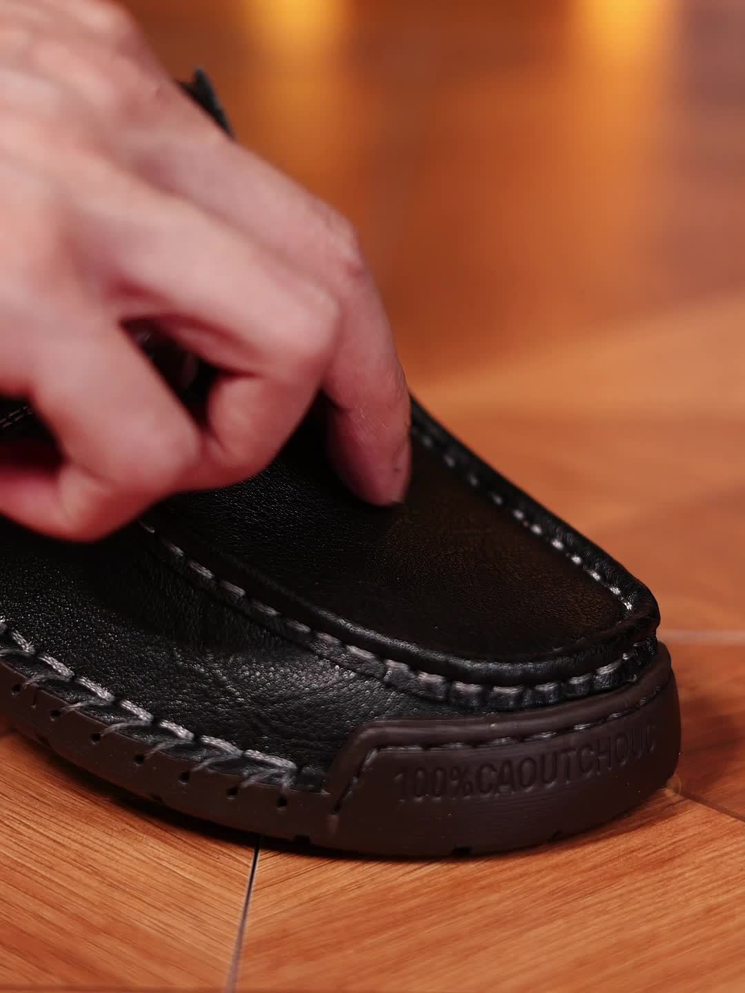 Men's Casual Shoes Fall One Step Lazy Large Business Casual Soft Sole Bean Shoes Dad Men's Shoes