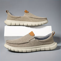 Men's Solid Color Breathable Slip On Canvas Shoes, Comfy Non Slip EVA Sole Durable Walking Shoes, Men's Footwear