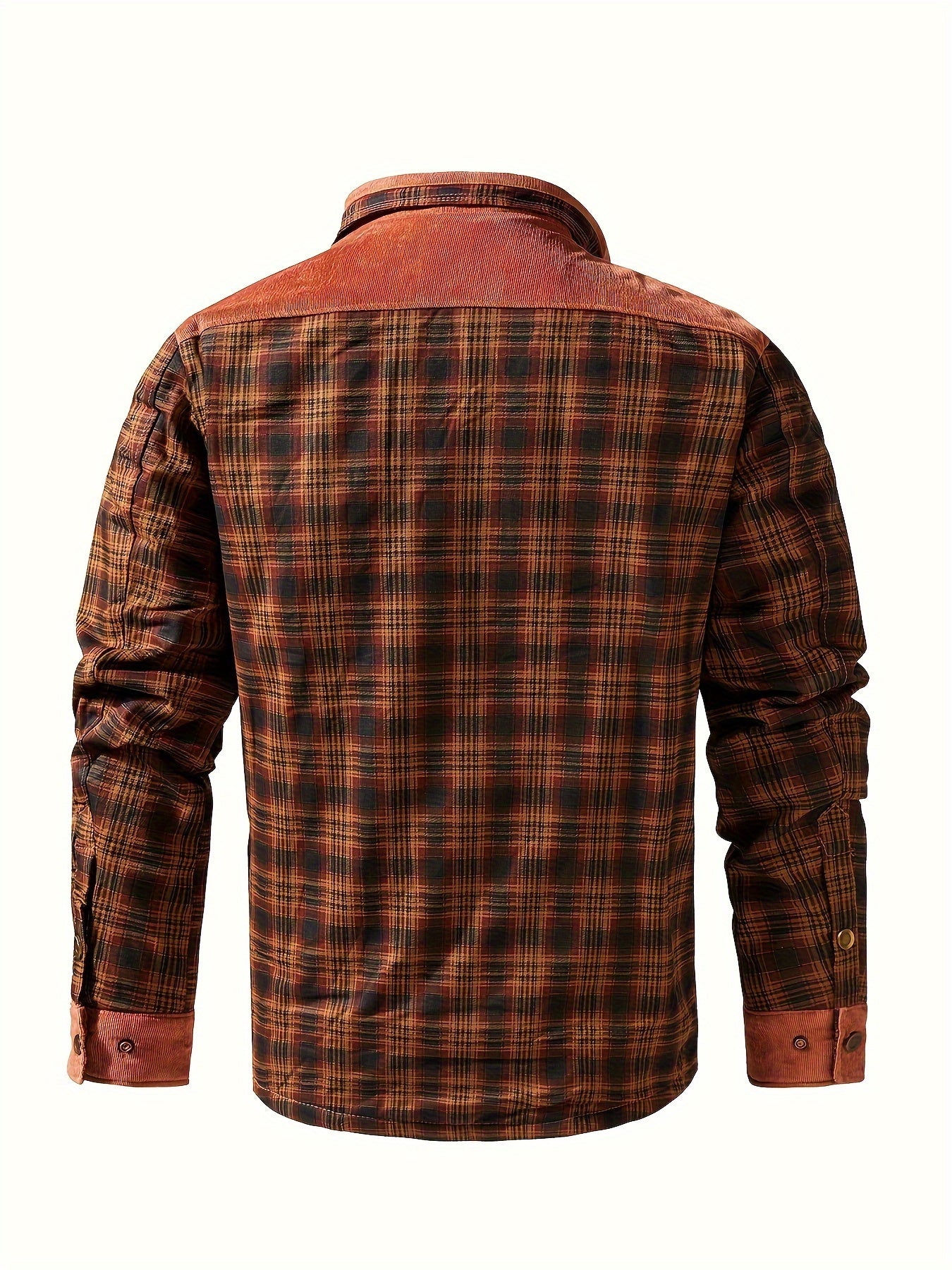 Men's Trendy Thermal Cotton Jacket, Mature Stylish Lapel Button Up Coat For Winter Outdoor Events