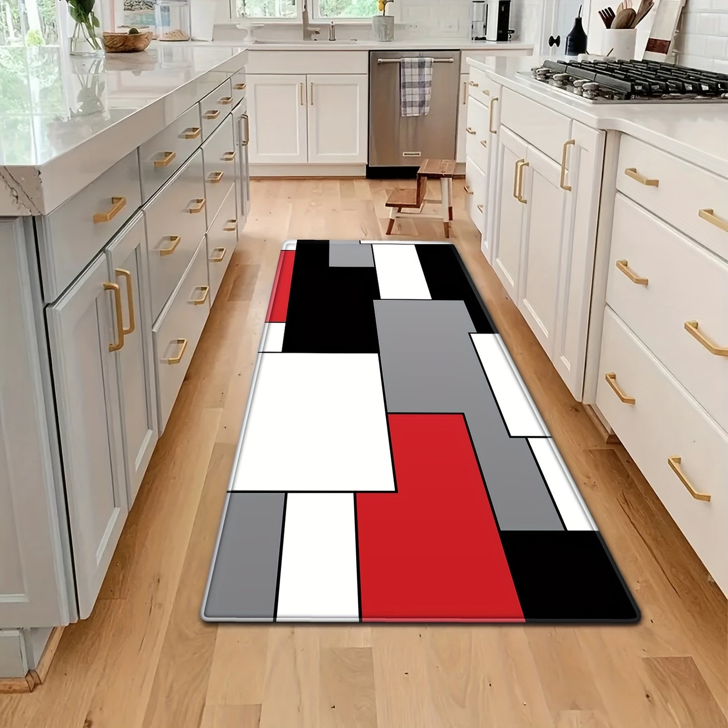 2pcs/set Chic & Comfy Kitchen Mats - Easy-Clean, Anti-Fatigue Design, Durable Entryway Rugs – Ideal for Home Spring Decor, Laundry & Shower Spaces