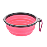 Portable Foldable Pet Bowl with Black Frame, 11.83oz TPR Dog Food Dish for Outdoors