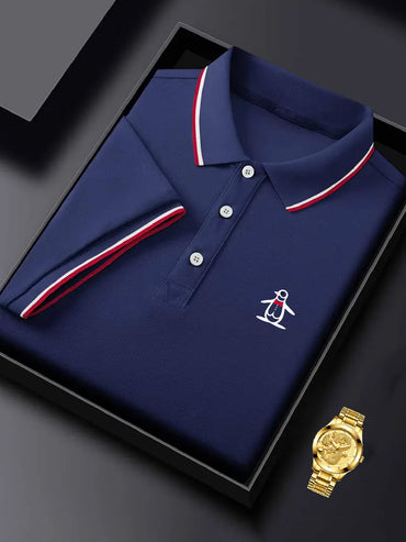 [Stretch Fabric Casual Shirt] Breathable Stretch Fabric Men's Casual Shirt - Penguin Print for Golf & Tennis - Perfect Gift Idea