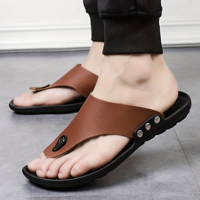 Men's Summer Rome Flip Flop Beach Sandals Comfortable T-Strap Open Toe Slipper Men Slippers