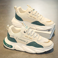 Mens Fashionable Chunky Sneakers - Ultra-Breathable Pillow Sole - Secure Non-Slip Grip - Durable for Outdoor Adventures - Comfortable Lace-Up Mens Shoes