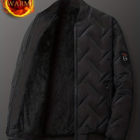 Men's Regular Fit Solid Color Sherpa Lined Varsity Jacket, Casual Fleece Lined Baseball Jacket Coat for Winter Autumn
