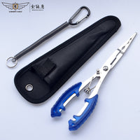 Saltwater Resistant Fishing Pliers with Split Ring Hook Removers, Lanyard & Sheath - Essential Fishing Gear Accessories for Easy Tackle Management