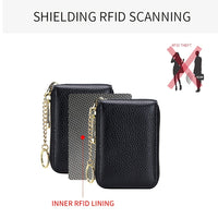 [RFID Credit Card Holder] Casual RFID Credit Card Holder, Multi-compartment Wallet - Simple Zip Around Card Case