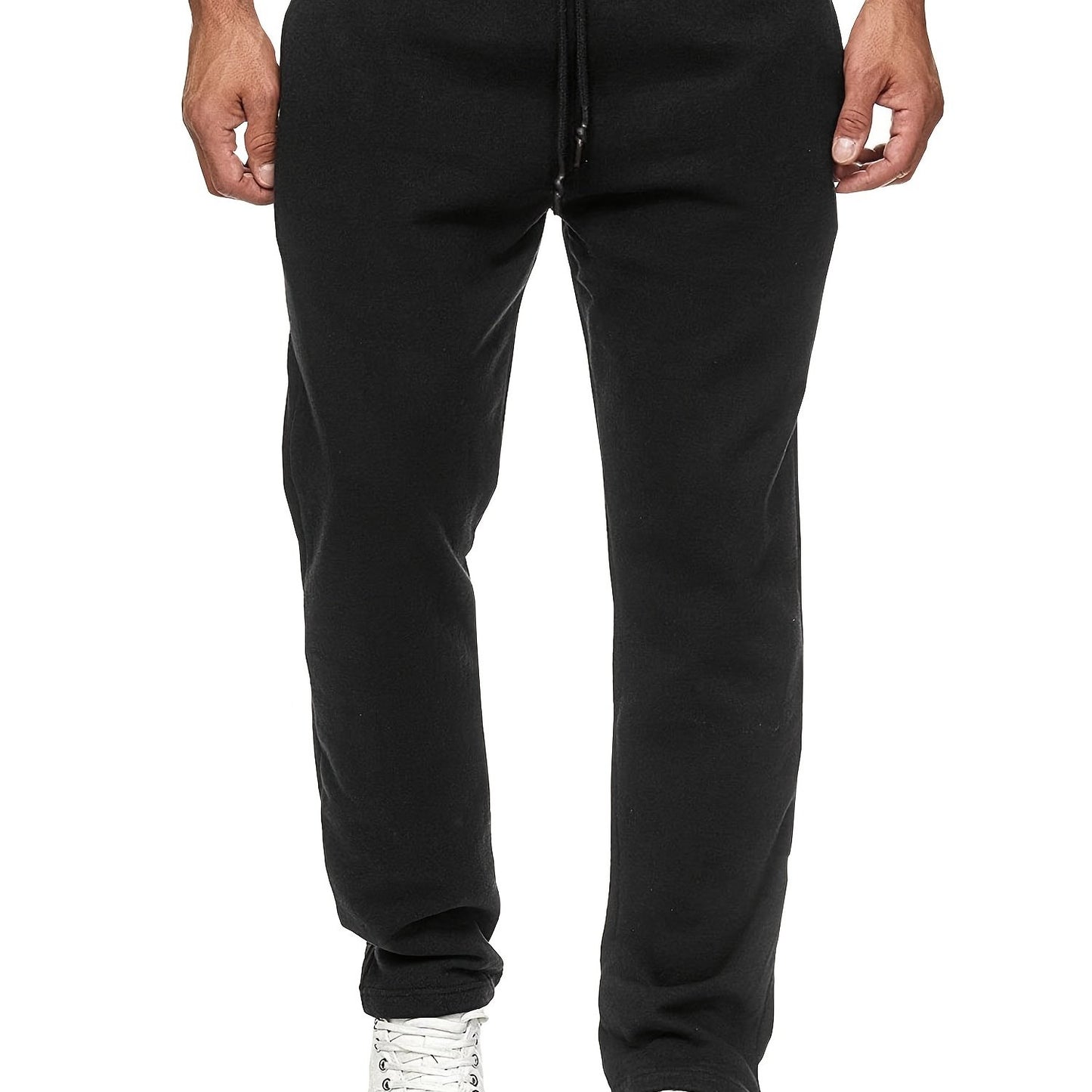 Men'S Fashion Casual Solid Color Fleece-Lined Joggers