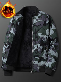 Men's Regular Fit Solid Color Sherpa Lined Varsity Jacket, Casual Fleece Lined Baseball Jacket Coat for Winter Autumn