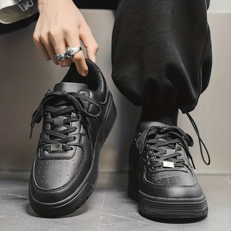 Men's Skate Shoes With Good Grip, Breathable Lace-up Sneakers, Men's Footwear