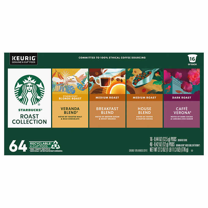 Starbucks Classic Roasts K-Cup Variety Pack (64 Count)