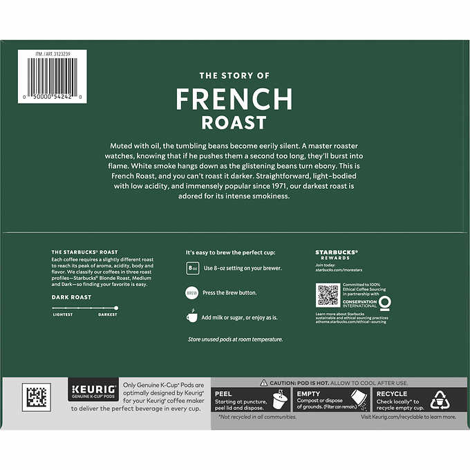 Starbucks Dark French Roast K-Cup, 72-count