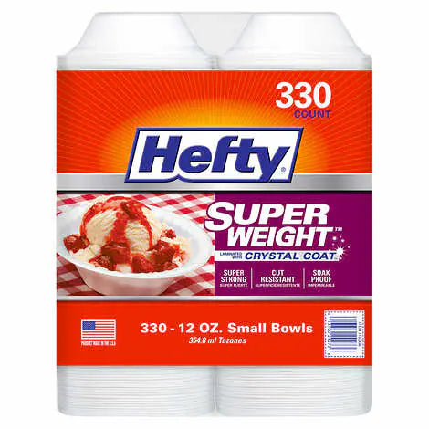 Hefty Super Weight 12 oz Foam Bowl, 330-count