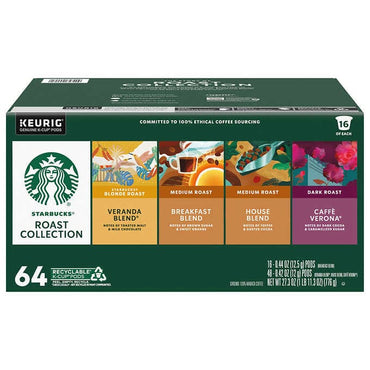 Starbucks Classic Roasts K-Cup Variety Pack (64 Count)