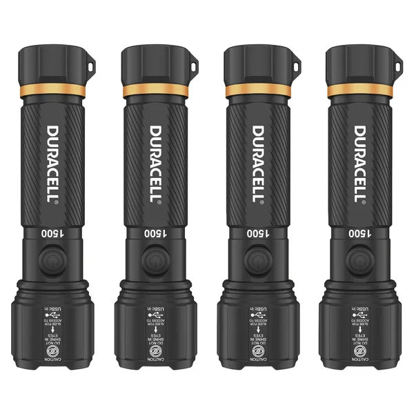Duracell Hybrid Flashlight, 1500 Lumens, 4-count