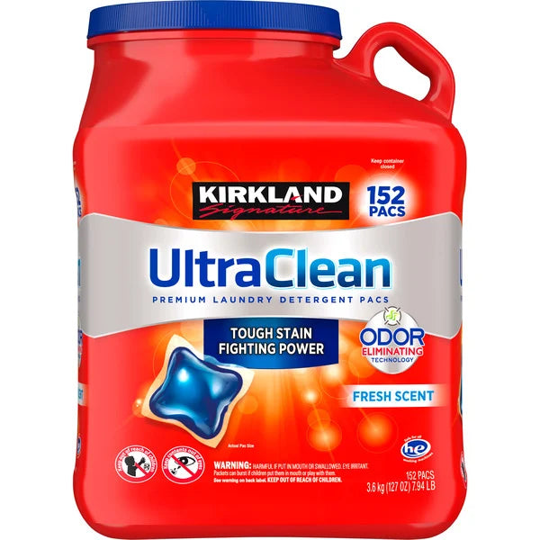 Kirkland Signature Ultra Clean Laundry Pacs, 152 ct