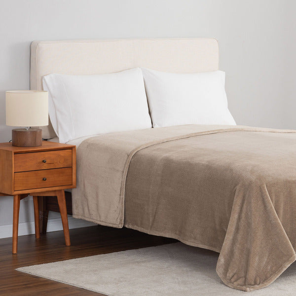 Berkshire Extra Plush Blanket, Queen, Beige