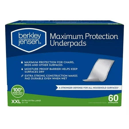 Berkley Jensen Maximum Protection XXL Underpads, 30x36, 60 ct.