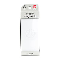 U Brands Side Magnetic Dry Erase Board Eraser, Thick Felt Bottom Surface, 2 x 5 x 1 Inches, White