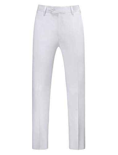 MOGU Mens 2 Piece Suit Slim Fit Double Breasted Blazer and Pants Tuxedo for Prom Wedding Groomsmen Business US Size Blazer Jakcet 36/Pants 32 White