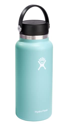 Hydro Flask 32 oz Wide Mouth with Flex Cap Stainless Steel Reusable Water Bottle Dew - Vacuum Insulated, Dishwasher Safe, BPA-Free, Non-Toxic