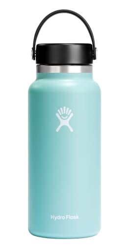 Hydro Flask 32 oz Wide Mouth with Flex Cap Stainless Steel Reusable Water Bottle Dew - Vacuum Insulated, Dishwasher Safe, BPA-Free, Non-Toxic