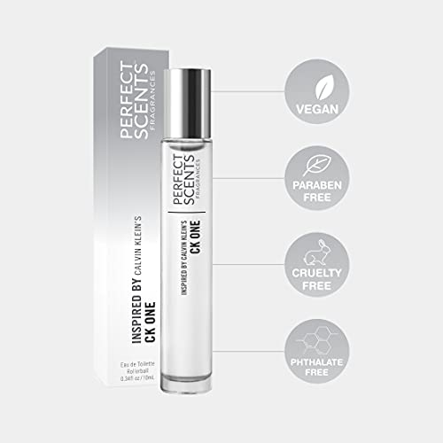 Perfect Scents Fragrances | Inspired by Calvin Klein’s CK One | Rollerball | Women’s Eau de Toilette | Vegan, Paraben Free, Phthalate Free | Never Tested on Animals | 0.34 Fl Oz