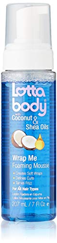 Lottabody Coconut Oil and Shea Wrap Me Foaming Curl Mousse , Gifts for Women, Stocking Stuffers, Creates Soft Wraps, Hair Mousse for Curly Hair, Defines Curls, Anti Frizz, 7 Fl Oz