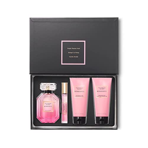 Victoria's Secret Bombshell Women Gift Set 3 Piece Perfume & Fragrance Body Lotion & Rollerball & Body Wash