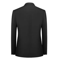 Cooper & Nelson Men's Suit Slim Fit, 3 Piece Suits for Men, One Button Solid Jacket Vest Pants with Tie, Tuxedo Set Black XS