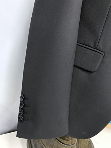 Men's Suits Slim Fit 3 Pieces Notch Lapel Formal Groomsmen Tuxedos for Wedding (Blazer+Vest+Pant)(Black,42)