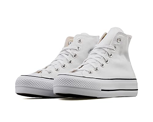 Converse Women's Chuck Taylor All Star Lift High Top Sneakers, White/Black/White, 7.5 Medium US