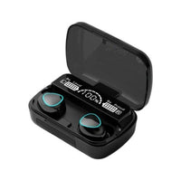 NC TWS Bluetooth 5.1 Earphones 3500mAh Charging Box Wireless Headphone 9D Stereo Sports Waterproof Earbuds Headsets with Microphone (Black-A) (M10)