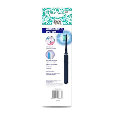 GuruNanda Sonic Toothbrush - Superior Clean- Dual Modes, Smart Timer with Quadpacer, Dupont Soft Bristles, AAA Battery Included – Gentle, Effective Oral Care, 2-Pack
