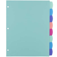 Avery Durable Plastic 8-Tab Write & Erase Big Tab Dividers for 3 Ring Binders, Pastel Brights (16271)