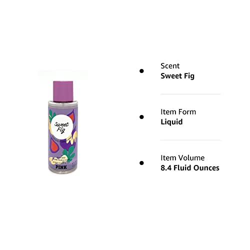 Victoria's Secret Pink Fragrance Mist Sweet Fig, Purple, 8.40 Fl Oz (Pack of 1), 10.0 ounces, Count : 1